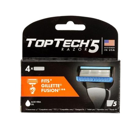 Сменные кассеты для бритья TopTech Razor 5 (4 штуки в упаковке)