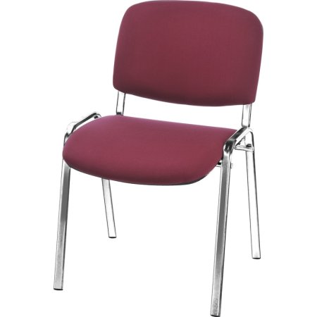 Стул офисный Easy Chair Rio Изо бордовый (ткань, металл хромированный)