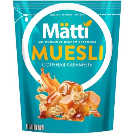 Мюсли Matti запеченные соленая карамель 250 г