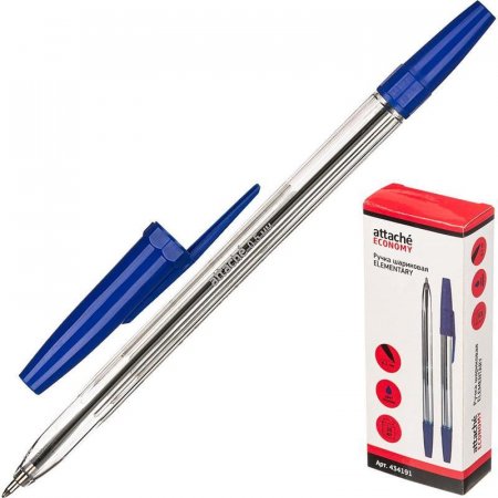 Ручка шариковая Attache Elementary синяя (толщина линии 0.5 мм)