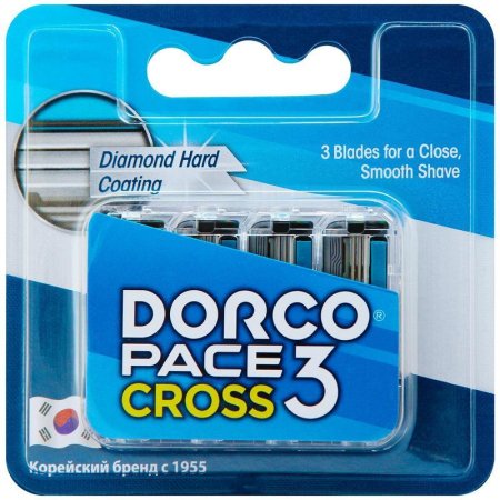 Сменные кассеты для бритья Dorco Cross3 (4 штуки в упаковке)