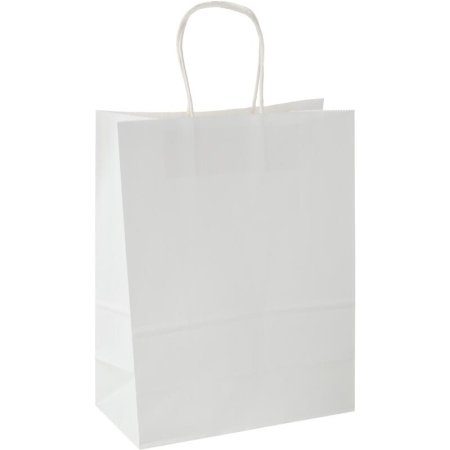 Пакет подарочный из крафт-бумаги белый (33х26х12 см)