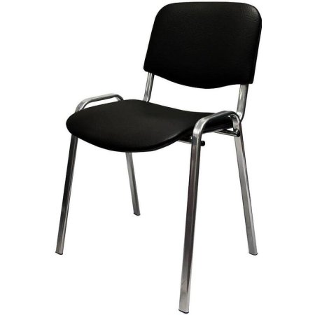 Стул офисный Easy Chair черный (искусственная кожа, металл с имитацией  под хром)