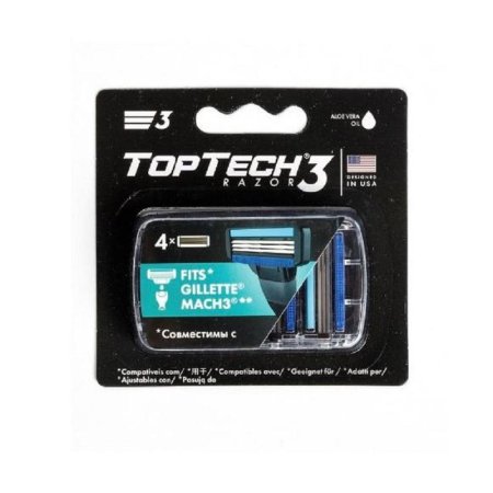 Сменные кассеты для бритья TopTech Razor 3 (4 штуки в упаковке)