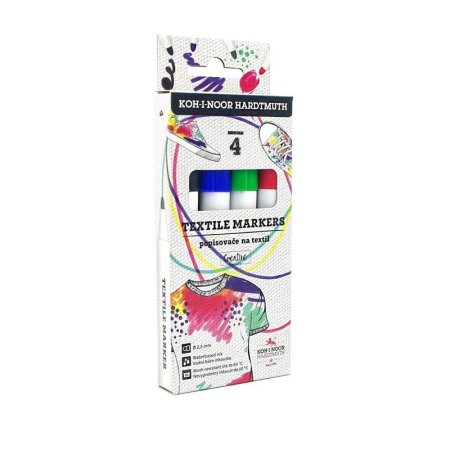Набор маркеров для ткани Koh-I-Noor 3205 4 цвета (толщина линии 2.5 мм)