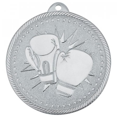 Медаль призовая Бокс 50 мм серебристая
