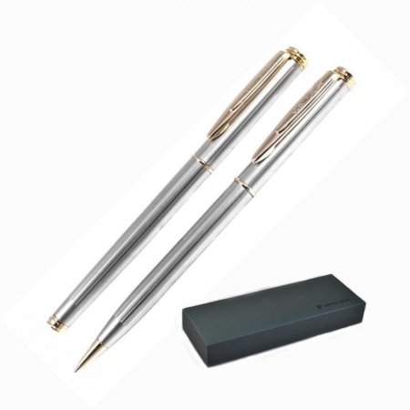 Набор письменных принадлежностей Pierre Cardin Pen&amp;Pen серебристый (шариковая ручка, роллер)