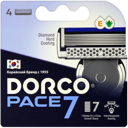 Сменные кассеты для бритья Dorco Pace7 (4 штуки в упаковке)