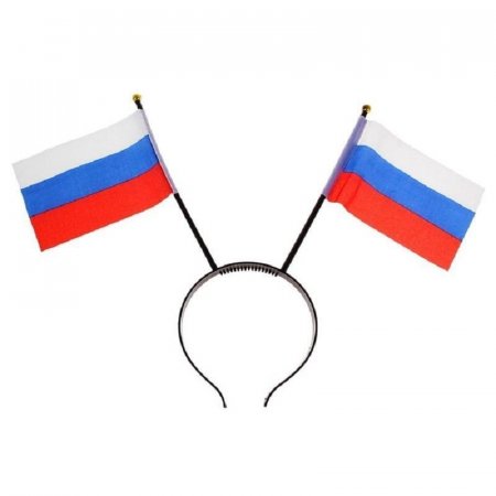 Аксессуар карнавальный Ободок с флажками Россия разноцветный