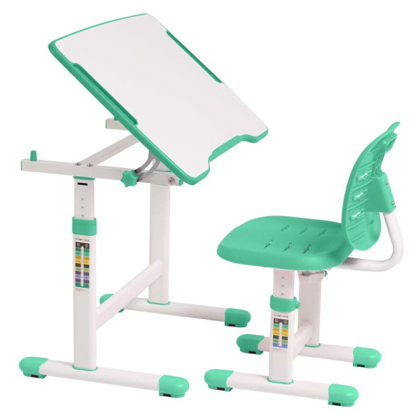 Комплект детской мебели Omino Green парта со стулом регулируемые (белый/зеленый)