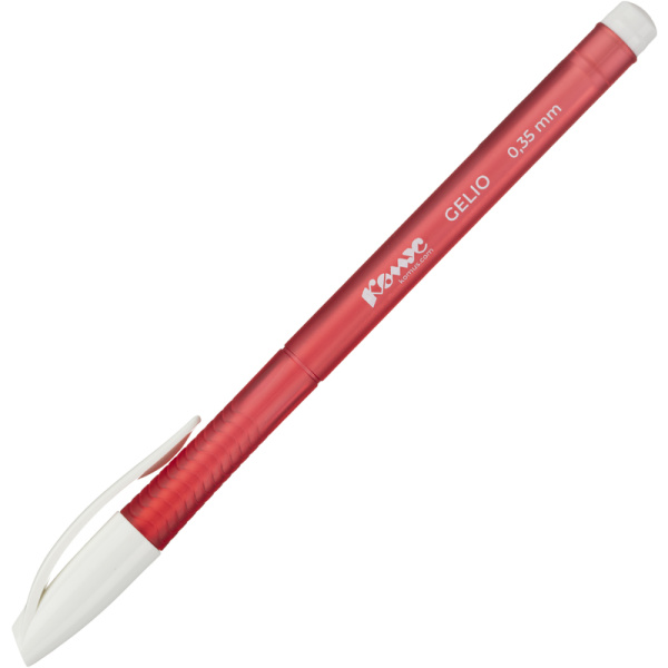 Ручка гелевая неавтоматическая Комус Gelio синяя корпус soft touch  (красный корпус, толщина линии 0.35 мм)