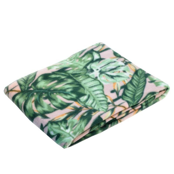 Плед Luscan Орнамент Растительный Тропики флис 130х150 см разноцветный