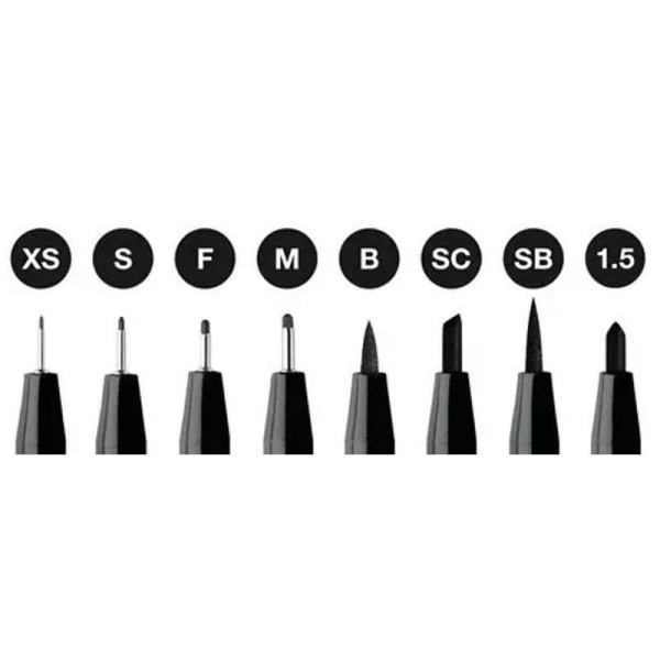 Набор капиллярных ручек Faber-Castell Pitt Artist Pen черные (8 штук в упаковке)