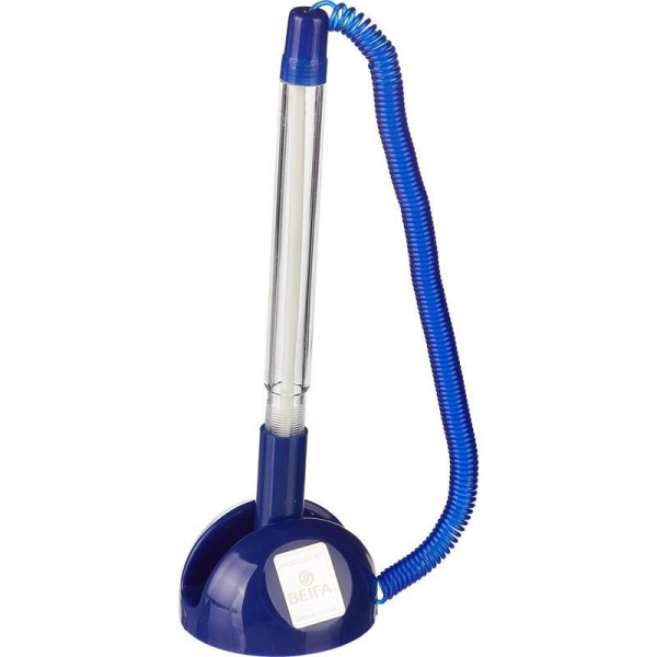 Ручка шариковая на липучке Beifa синяя (синий корпус, толщина линии 0.7 мм)