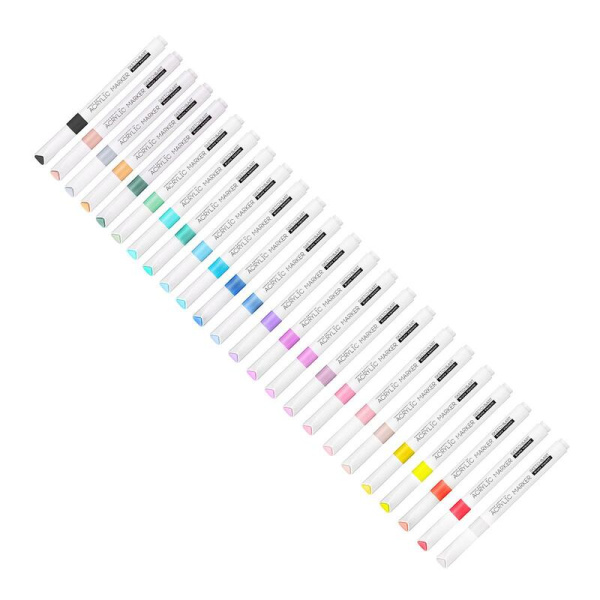 Набор акриловых маркеров Sketch&Art 24 цвета (толщина линии 1-3  мм) пулевидный наконечник