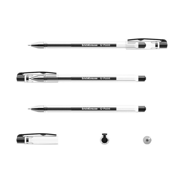 Ручка гелевая неавтоматическая ErichKrause G-Point черная (толщина линии  0.25 мм)