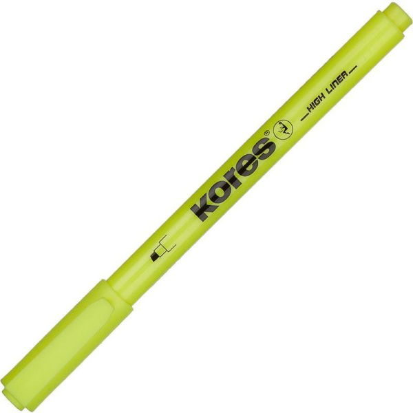 Текстовыделитель Kores желтый (толщина линии 0.5-3.5 мм)