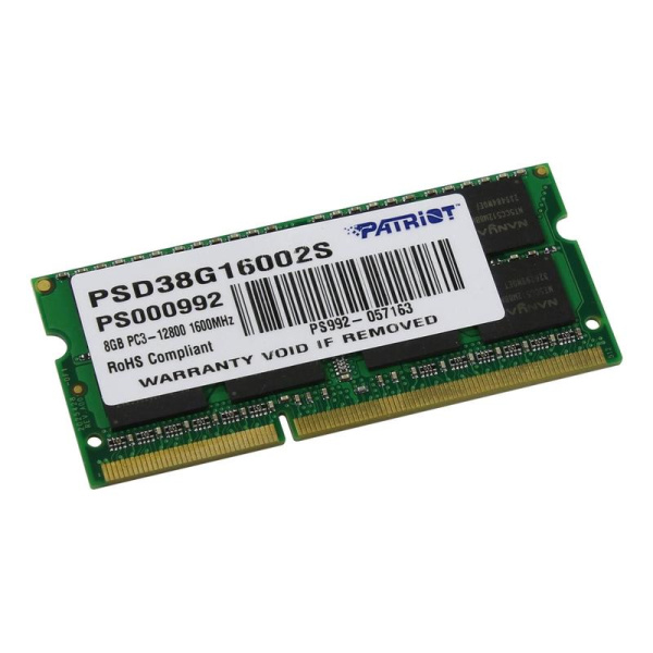 Оперативная память Patriot SL 8 ГБ PSD38G16002S (SO-DIMM DDR3)