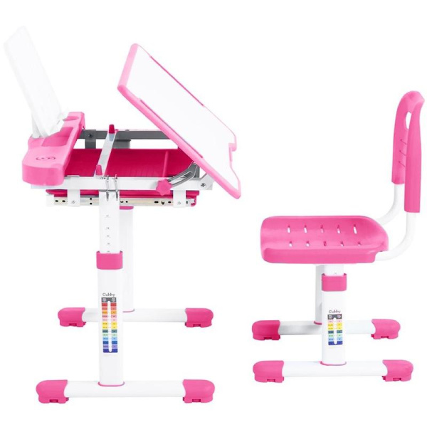 Комплект детской мебели Vanda Pink Cubby парта со стулом регулируемые (белый/розовый)