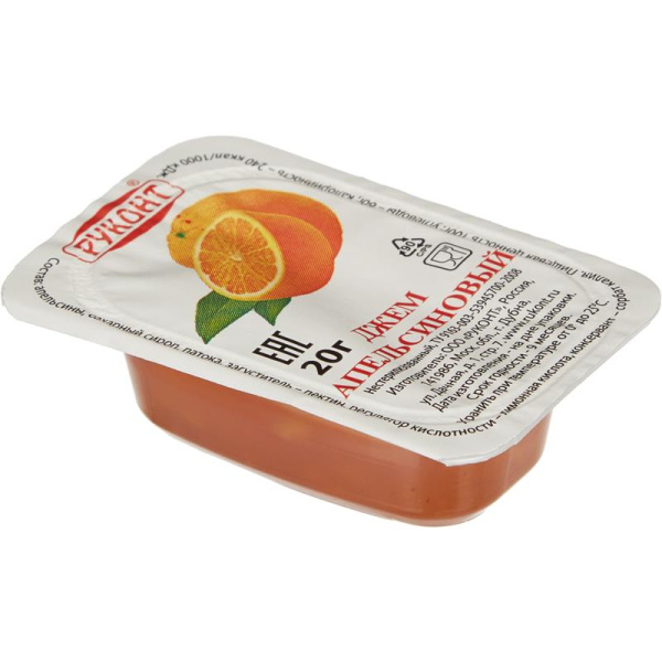 Джем порционный Руконт апельсин 20 г (20 штук в упаковке)