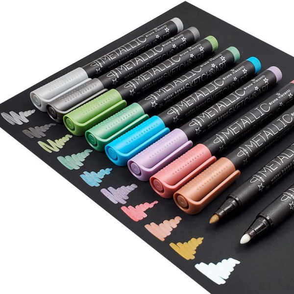 Набор маркеров SKETCH&ART 10 цветов металлик (толщина линии 3 мм)