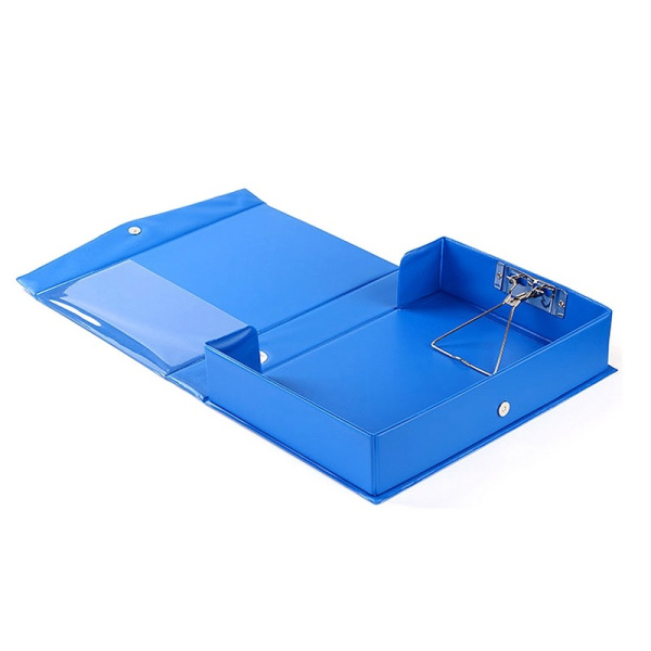 Короб архивный картон/пластик COMIX на кнопке 325x68x243 мм синий до 500  листов