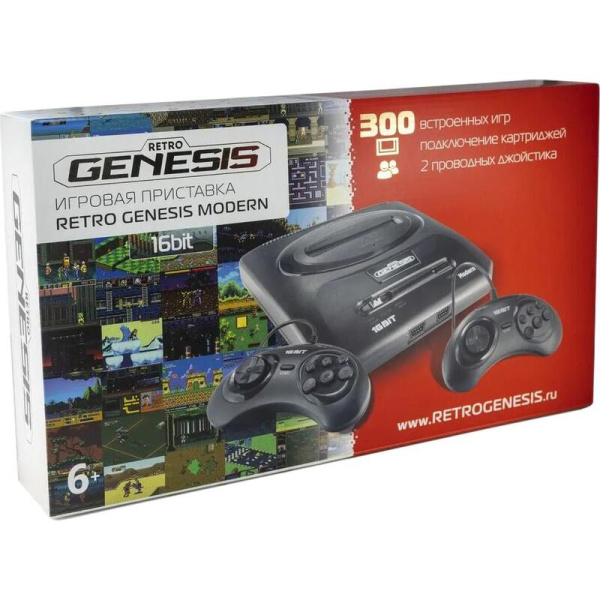 Игровая приставка (консоль) SEGA Retro Genesis Modern черная + 300 игр  (ConSkDn92)