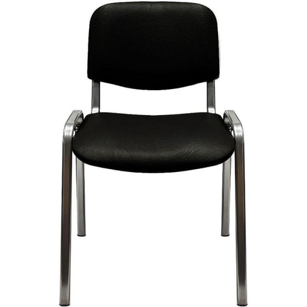 Стул офисный Easy Chair черный (искусственная кожа, металл с имитацией  под хром)