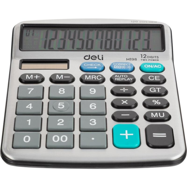Калькулятор настольный Deli Core 12-разрядный серебристый 153x120.5x29  мм