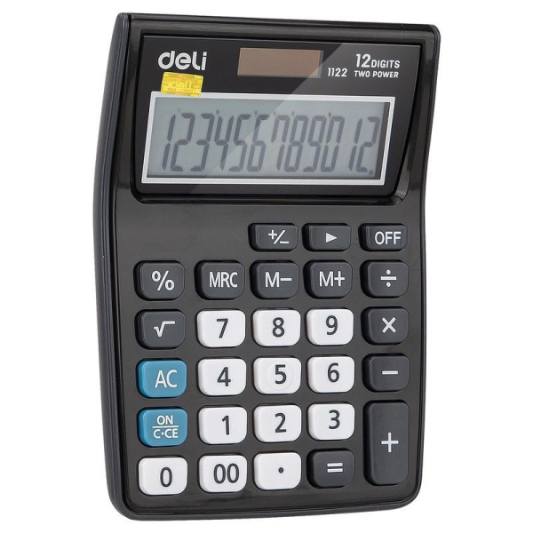 Калькулятор карманный Deli 1122 12-разрядный в ассортименте  119.1x85.7x28.5 мм