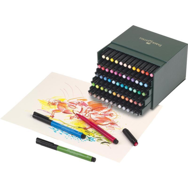 Набор капиллярных ручек Faber-Castell Pitt Artist Pens Brush 60 штук в упаковке