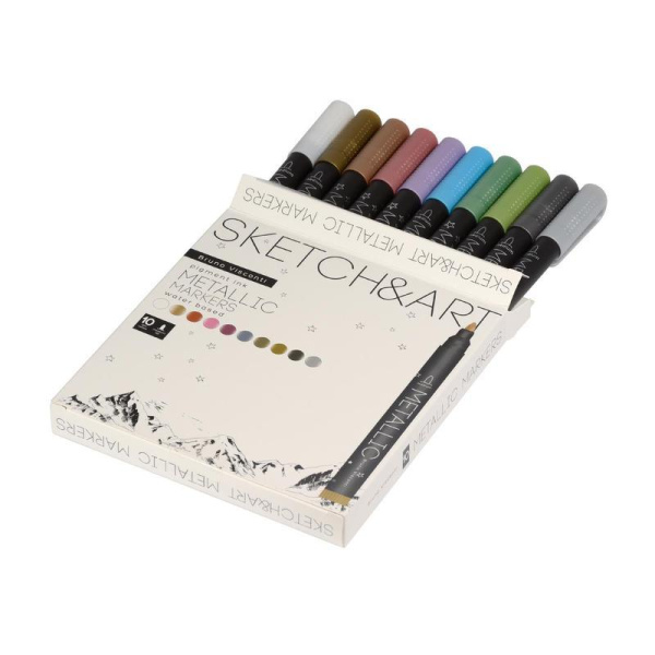 Набор маркеров SKETCH&ART 10 цветов металлик (толщина линии 3 мм)