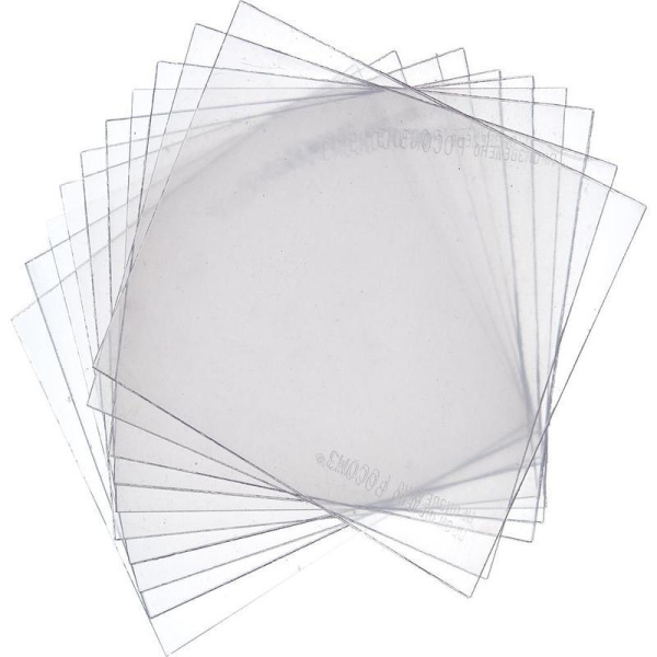 Стекла для маски сварщика наружные РОСОМЗ 110х90мм (10 штук в упаковке, артикул производителя 00230)