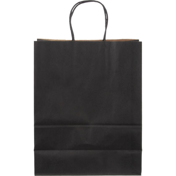 Пакет подарочный из крафт-бумаги черный (33х26х12 см)