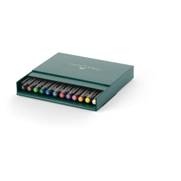Набор капиллярных ручек Faber-Castell Pitt Artist Pen Brush 12 цветов  (толщина линии 0.7 мм)