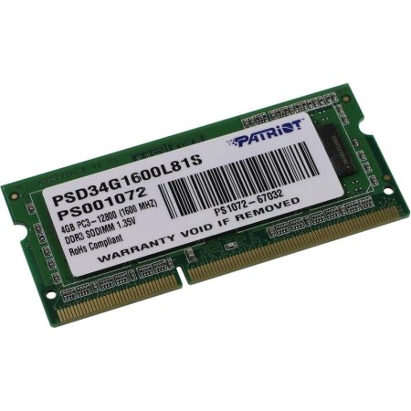 Оперативная память Patriot 4 ГБ PSD34G1600L81S (SO-DIMM DDR3L)