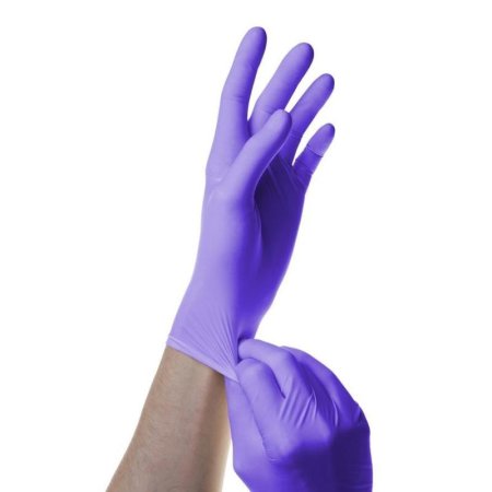 Перчатки медицинские смотровые нитриловые SFM нестерильные неопудренные  размер XS (5-6) фиолетовые (200 штук в упаковке)