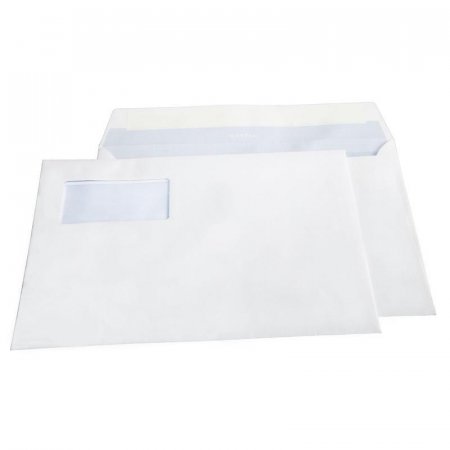 Конверт почтовый BusinessPost C4 (229x324 мм) белый отрывная силиконовая лента левое верхнее окно (250 штук в упаковке)