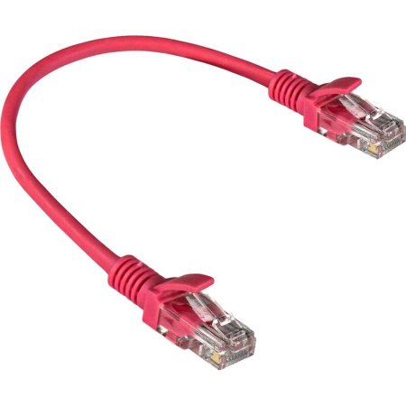 Патч-корд витая пара ExeGate UTP-RJ45-RJ45-5e-0,3M-LSZH-RD cat 5e 0.3 м  (EX286372RUS)