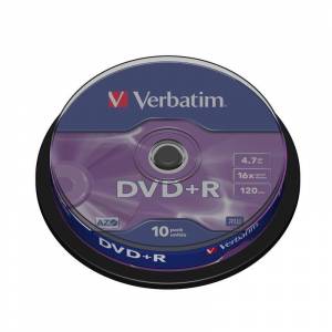 Диск DVD+R Verbatim 4.7 Gb 16x (10 штук в упаковке)