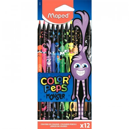 Карандаши цветные Maped Color'Peps Monster 12 цветов трехгранные