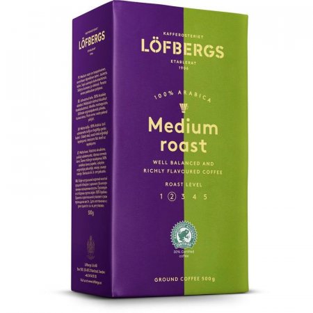 Кофе молотый Lofbergs Medium Roast 100% арабика 500 г (вакуумный пакет)