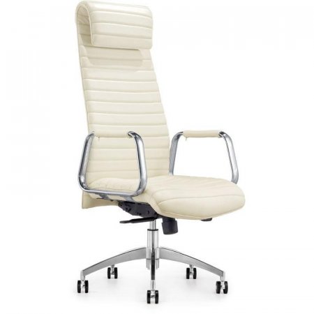 Кресло для руководителя Easy Chair 528 ML белое (натуральная кожа с компаньоном, металл)