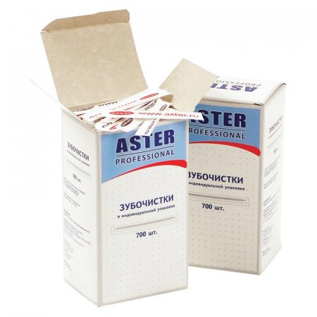 Зубочистки деревянные Aster Professional 700 штук в бумажных упаковках
