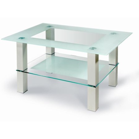 Стол журнальный Кристалл 2 (алюминий/стекло прозрачное, 900x600x500 мм)