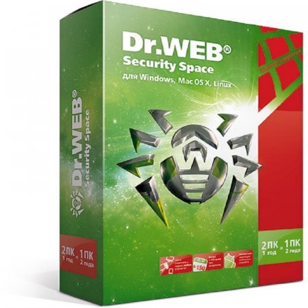 Антивирус Dr.Web Security Space база для 2 ПК на 24 месяца (BHW-B-24M-2-  A3)
