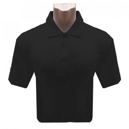 Рубашка поло черная с коротким рукавом (размер M, 190 г/кв.м.)