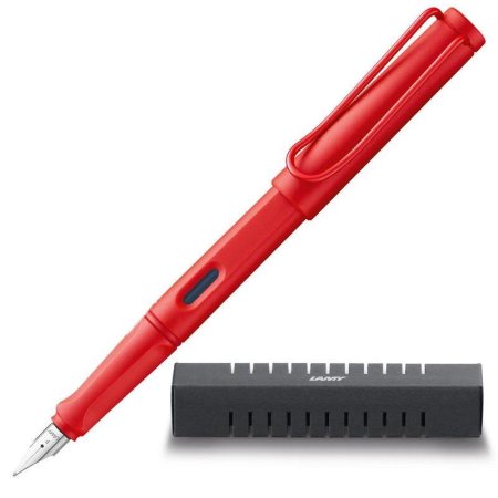 Ручка перьевая Lamy safari цвет чернил синий цвет корпуса красный  (артикул производителя 4036366)