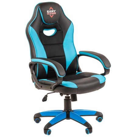 Кресло игровое Easy Game 690 TPU синее/черное (экокожа/ткань, пластик)
