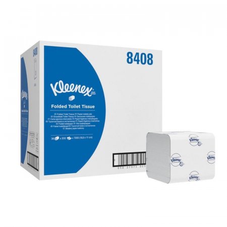 Туалетная бумага листовая Kimberly-Clark Kleenex 2-слойная 36 пачек по 200 листов (артикул производителя 8408)
